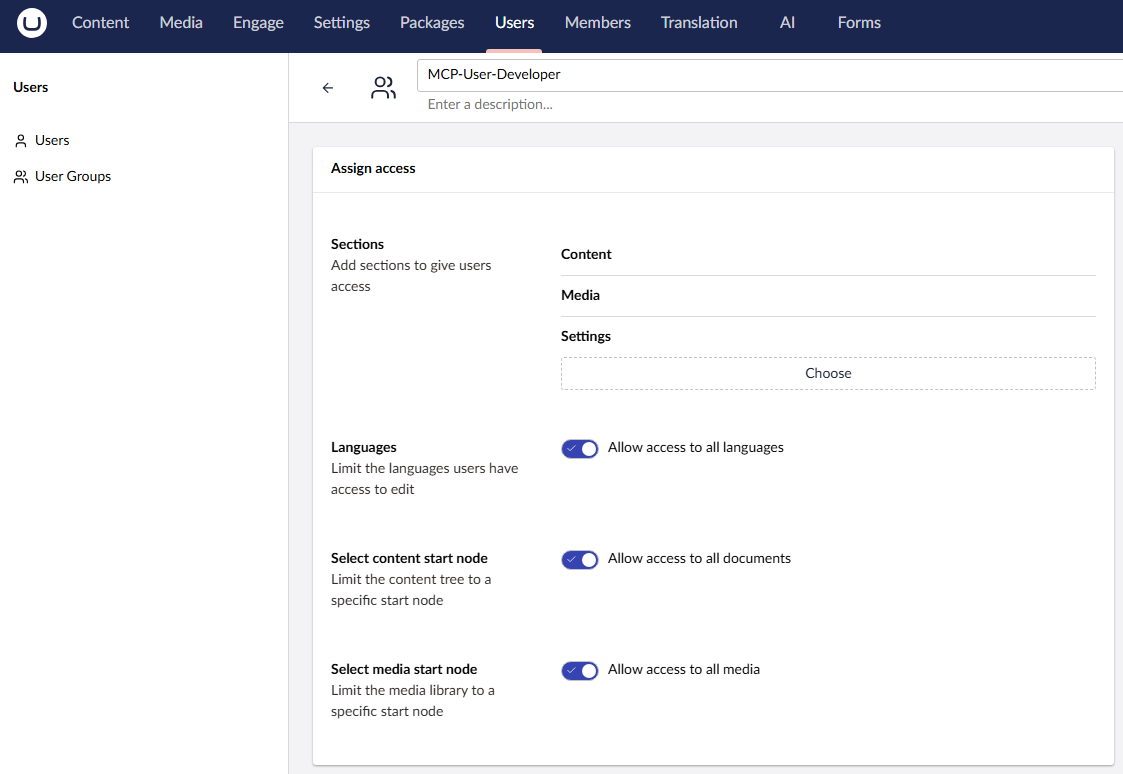 creating a user group